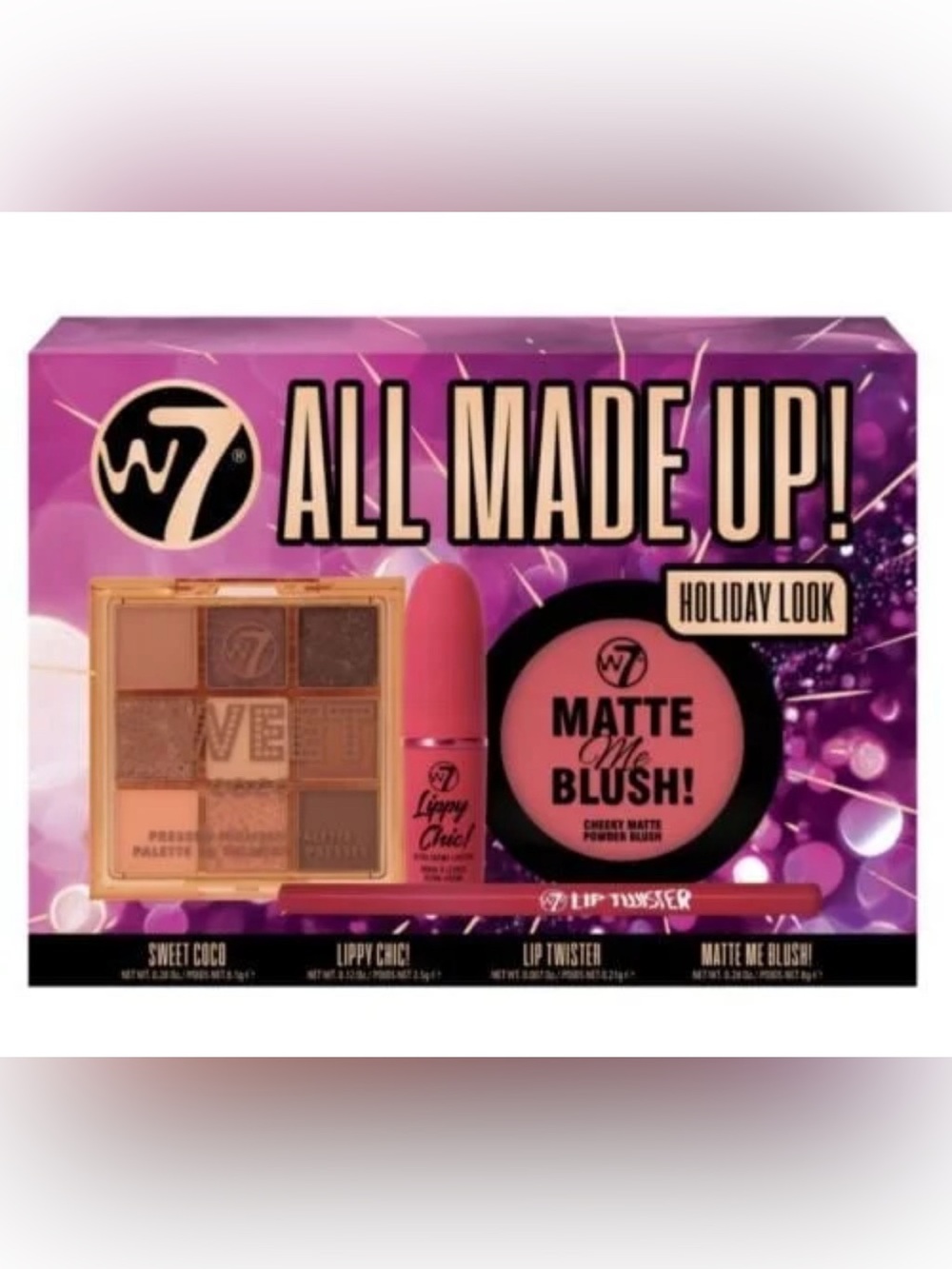 W7 All Made Up! Holiday Look Makeup Set - Pink